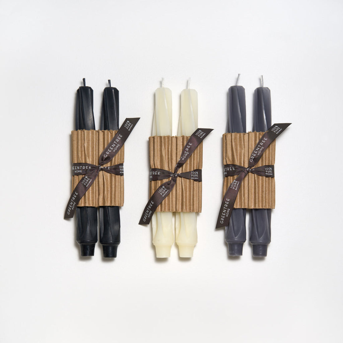 Twist Tapers Candles (Pair) - Celadon
