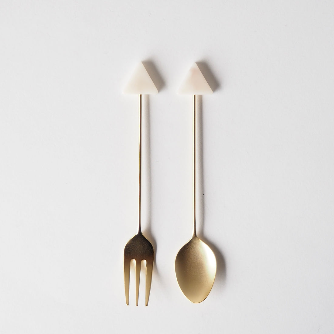 Marbled and Gold Triangle Appetizer Fork