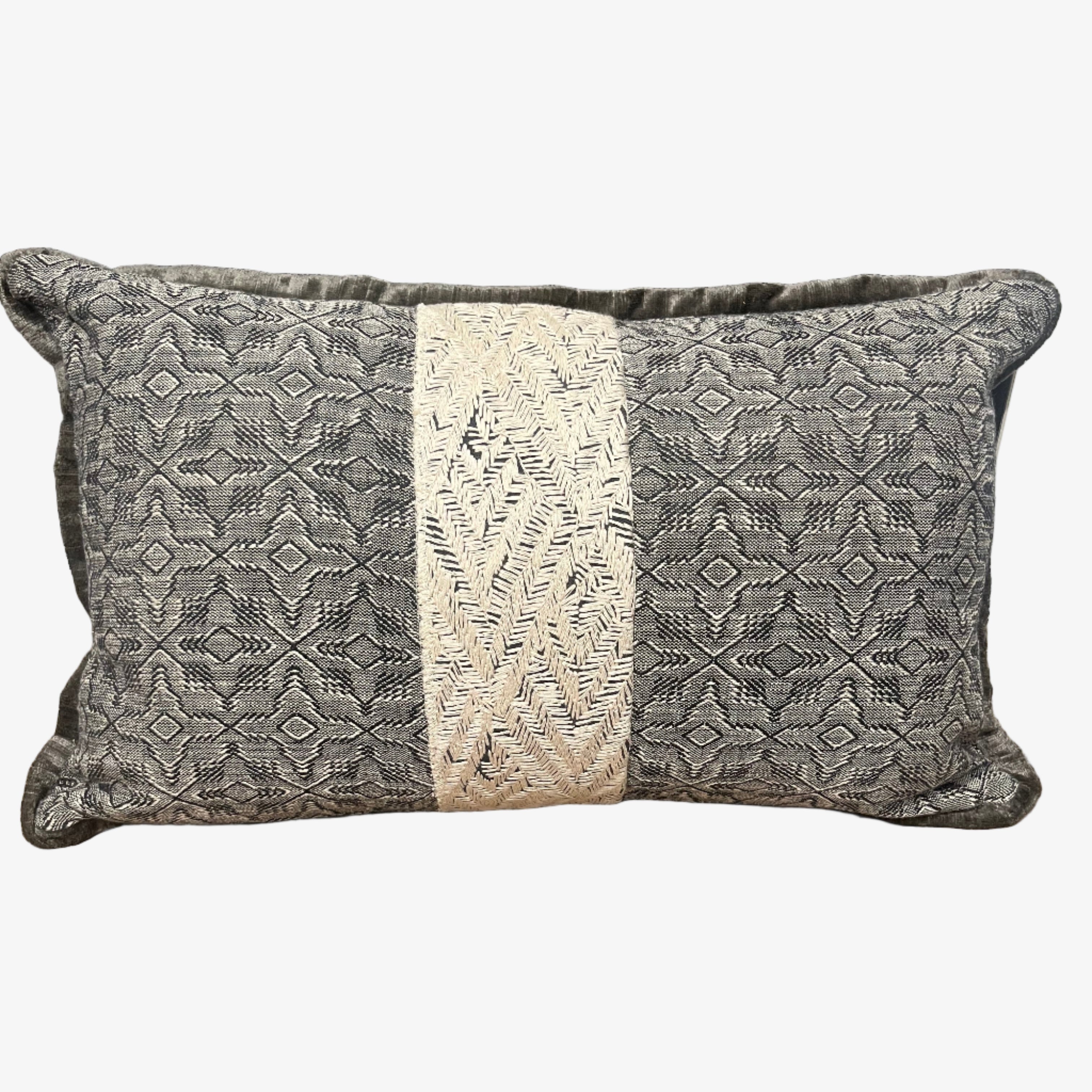 Gray Print Pillow