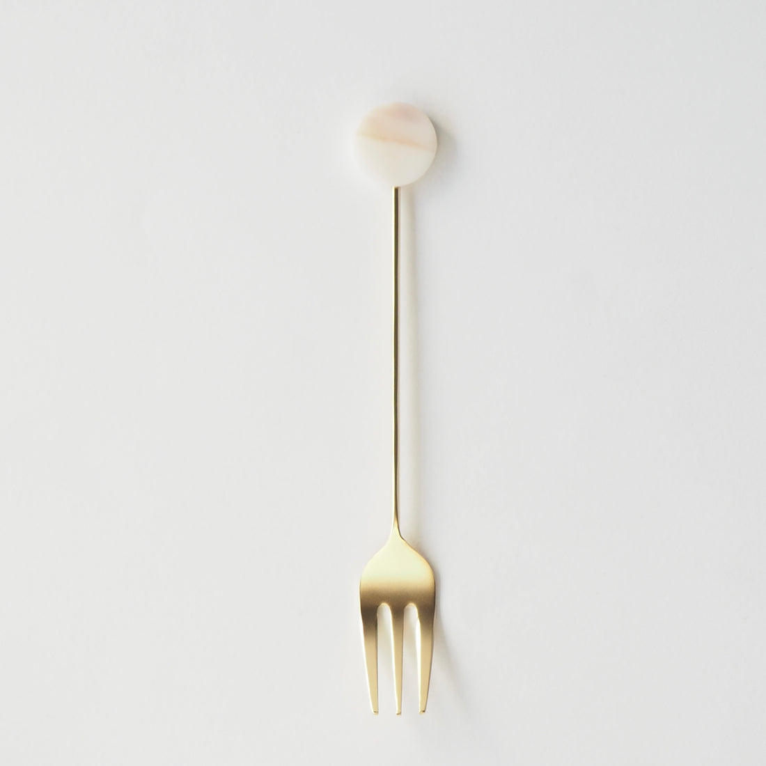 Marbled and Gold Round Appetizer Fork