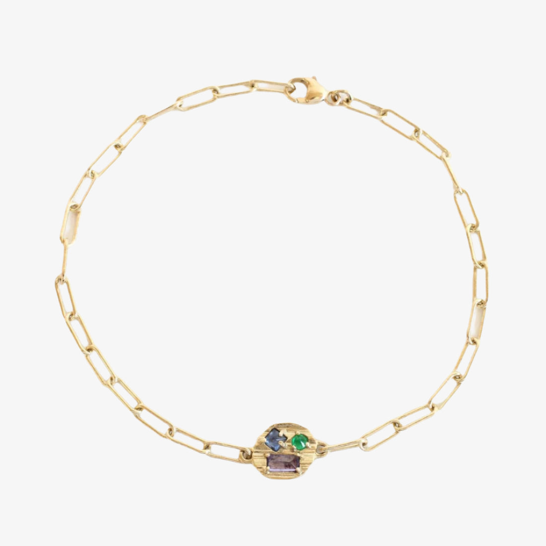 Rainbow Gemstone Charm Bracelet