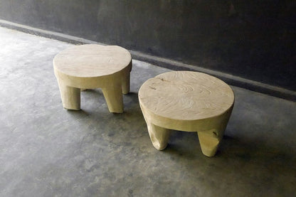 Weathered Java Teak Low Stool