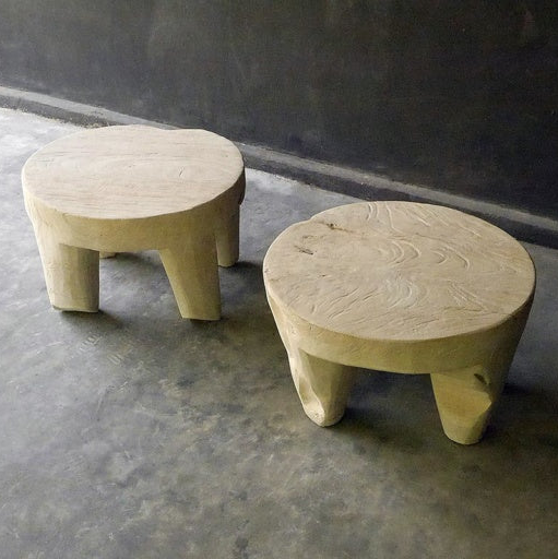 Weathered Java Teak Low Stool