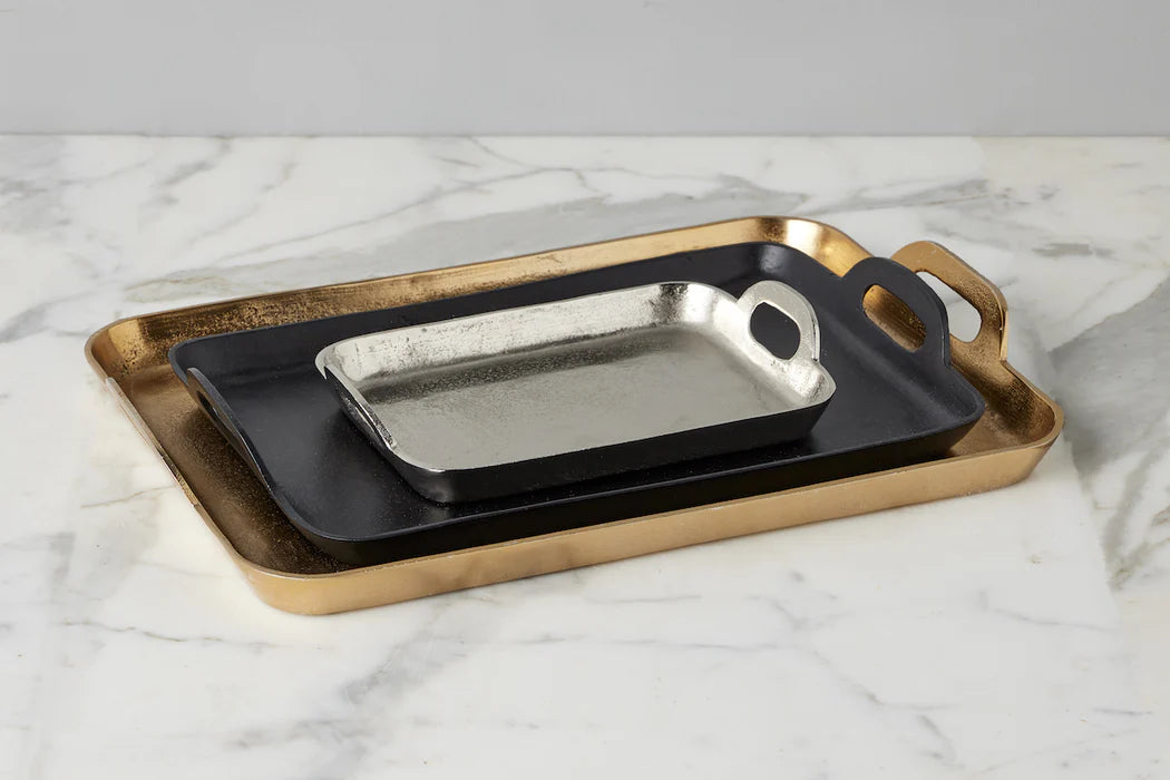 Black Rectangle Metal Tray (Medium)