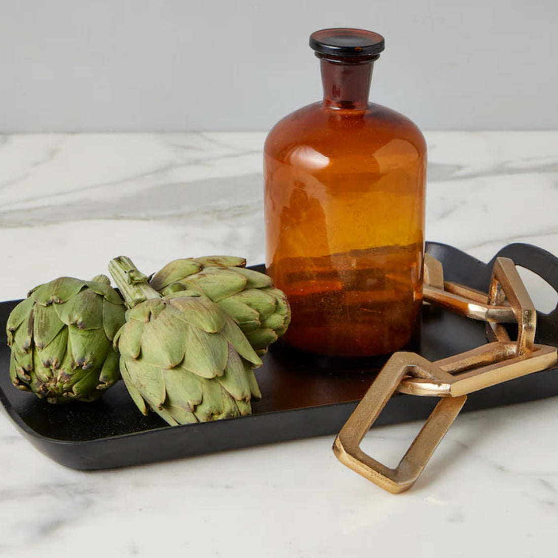 Black Rectangle Metal Tray (Medium)