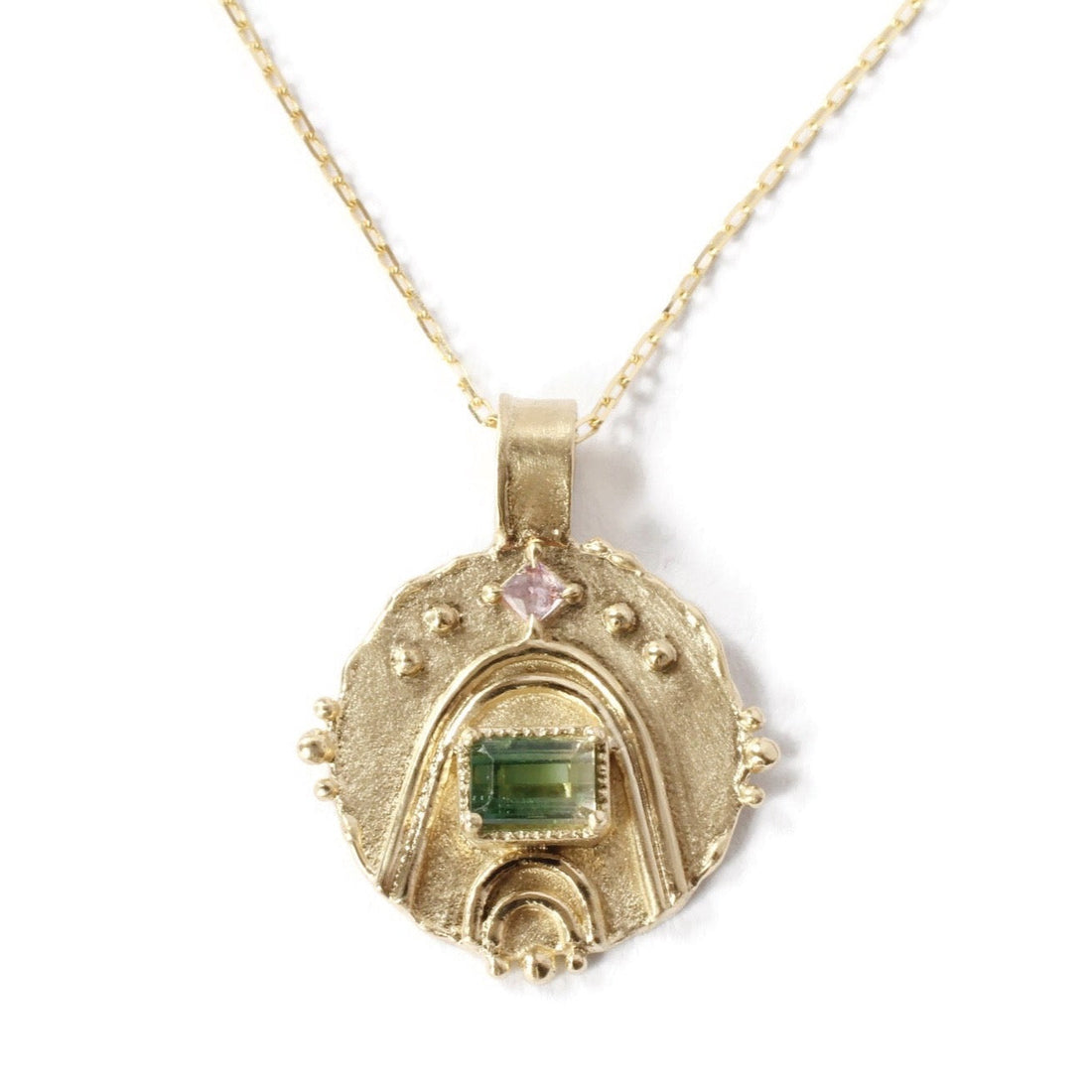 Watermelon Tourmaline Amulet Necklace