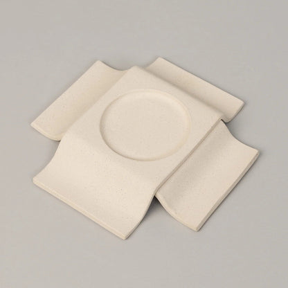 Noor Pillar Candleholder Short - Bone