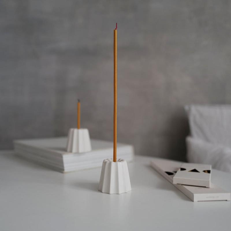 Big Porcelain Candle Holder - Matte White