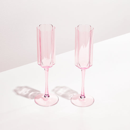 Two x Wave Flutes (Pink)