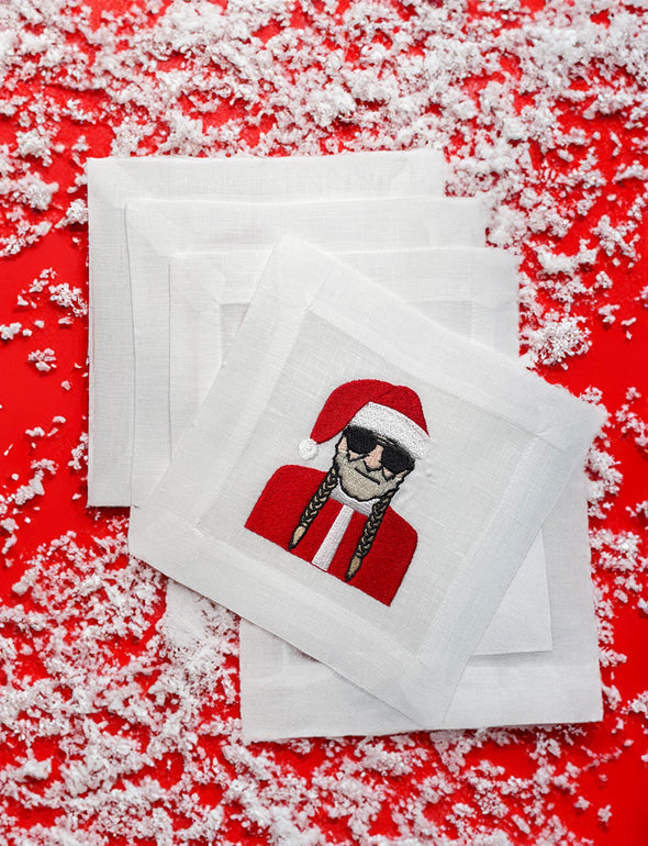 Santa Willie Nelson Cocktail Napkins