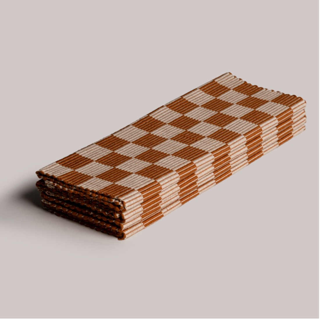 Brown Checkered Placemats  Set of 4