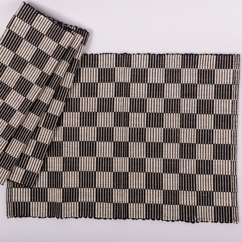 Black Checkered Palcemats Set of 4