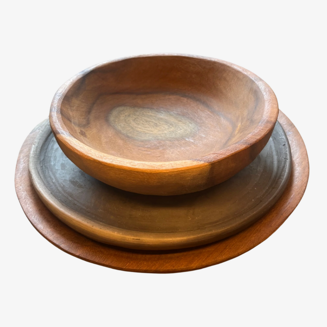Set of Deepand Extended Wooded Plates