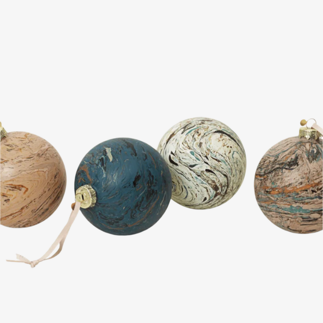 Marble Baubles Set of 4