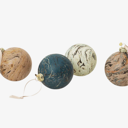 Marble Baubles Set of 4