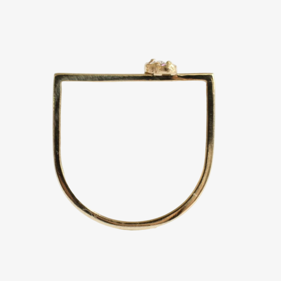 Twin Diamond U Ring