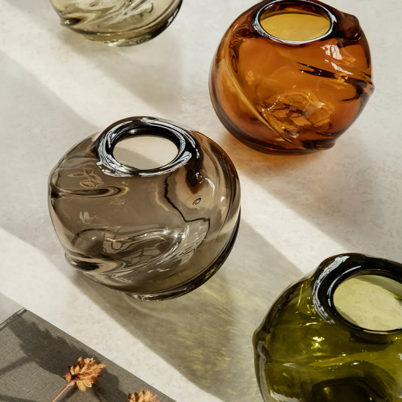 Water Swirl Vase - Round