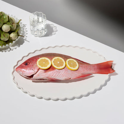 Wave Oval Platter (White)