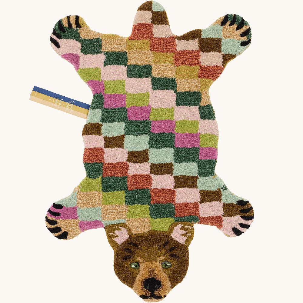 Archie Check Bear Rug - Small