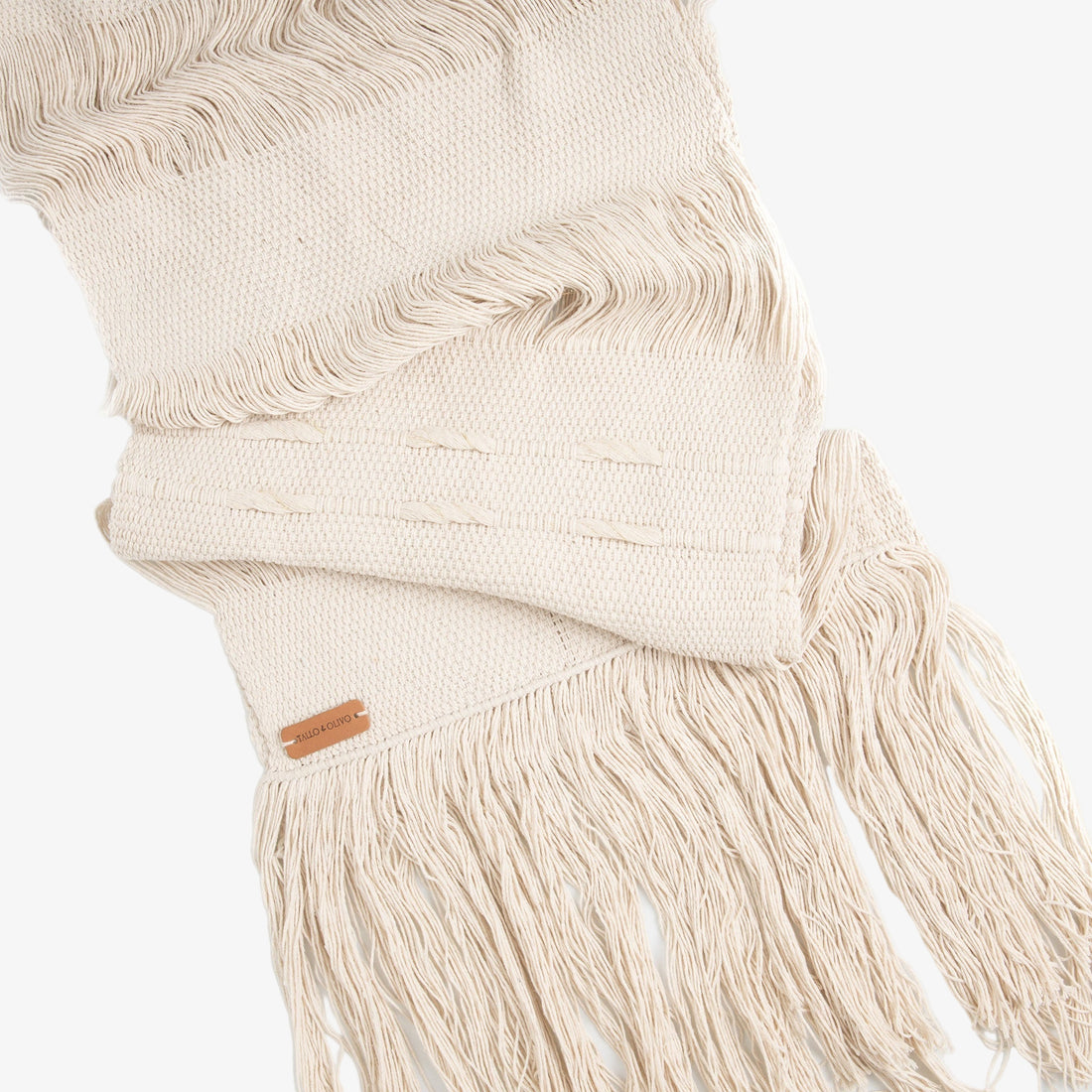 White Thread Table Runner
