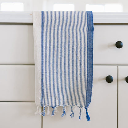 Ivory Blue Tribeca Hand Towel