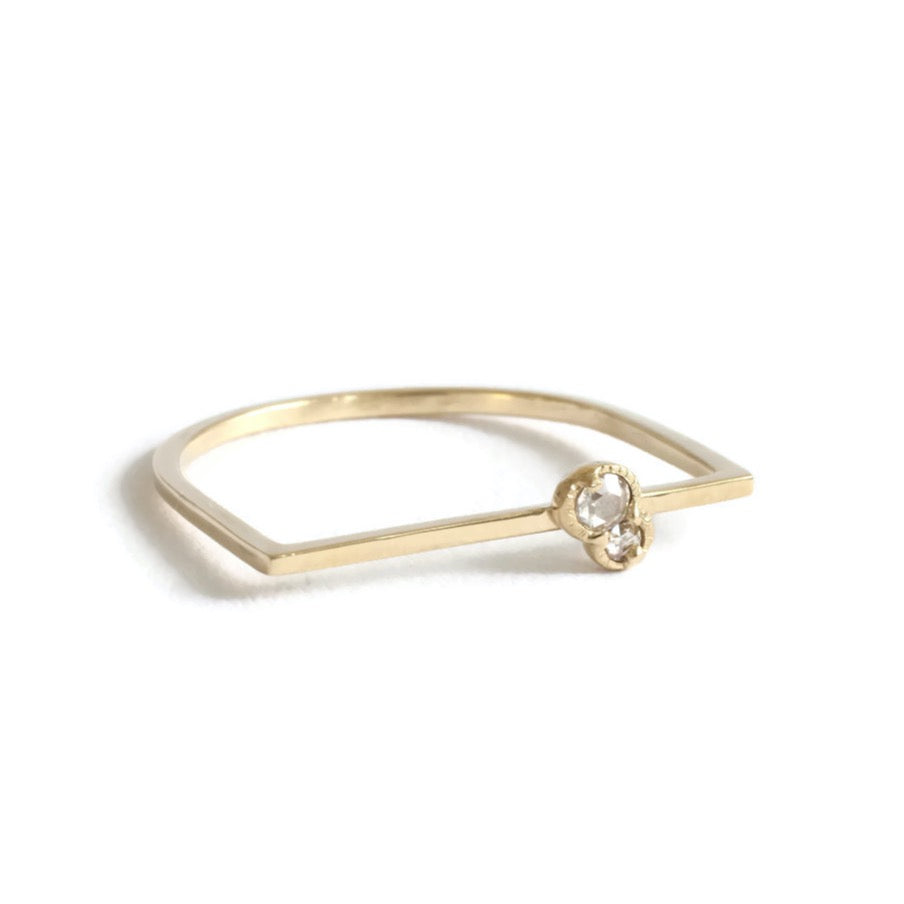 Twin Diamond U Ring