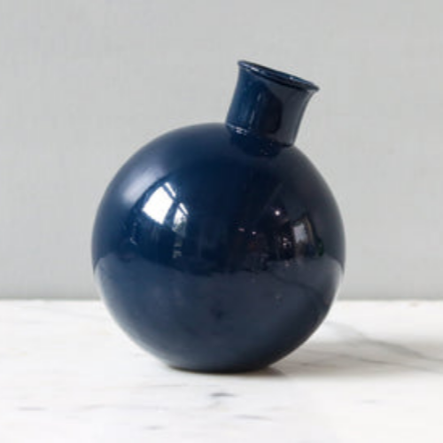 Navy Sphere Bud Vase