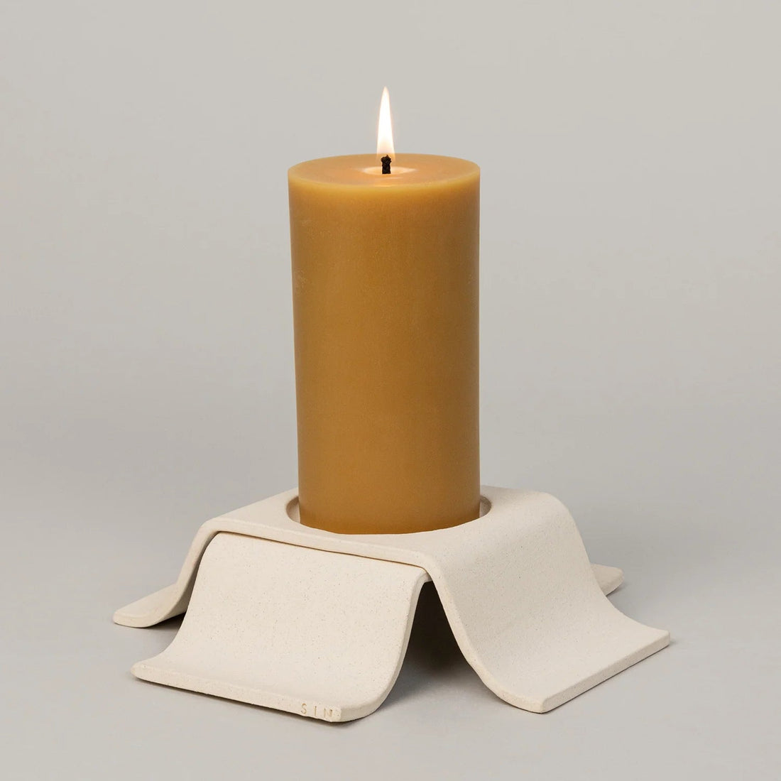 Noor Pillar Candleholder Tall - Bone