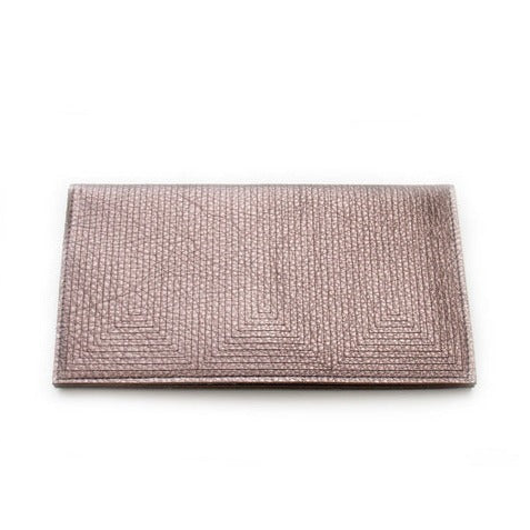 Metallic Pewter Leather Wallet