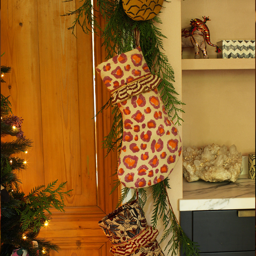 Pink Leopard Christmas Stocking