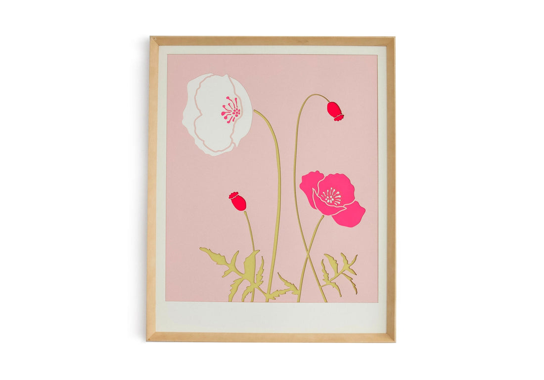 Pink Iceland Poppy 18&quot; x 24&quot; Framed