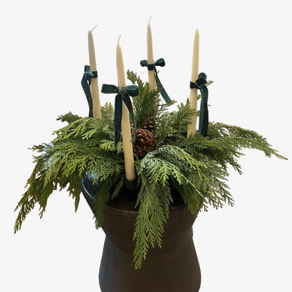 Advent Crown with Bowl Candle Holder Dark Grey