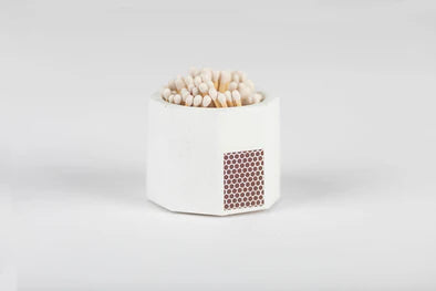 White Match holder With Stricker and White Matches