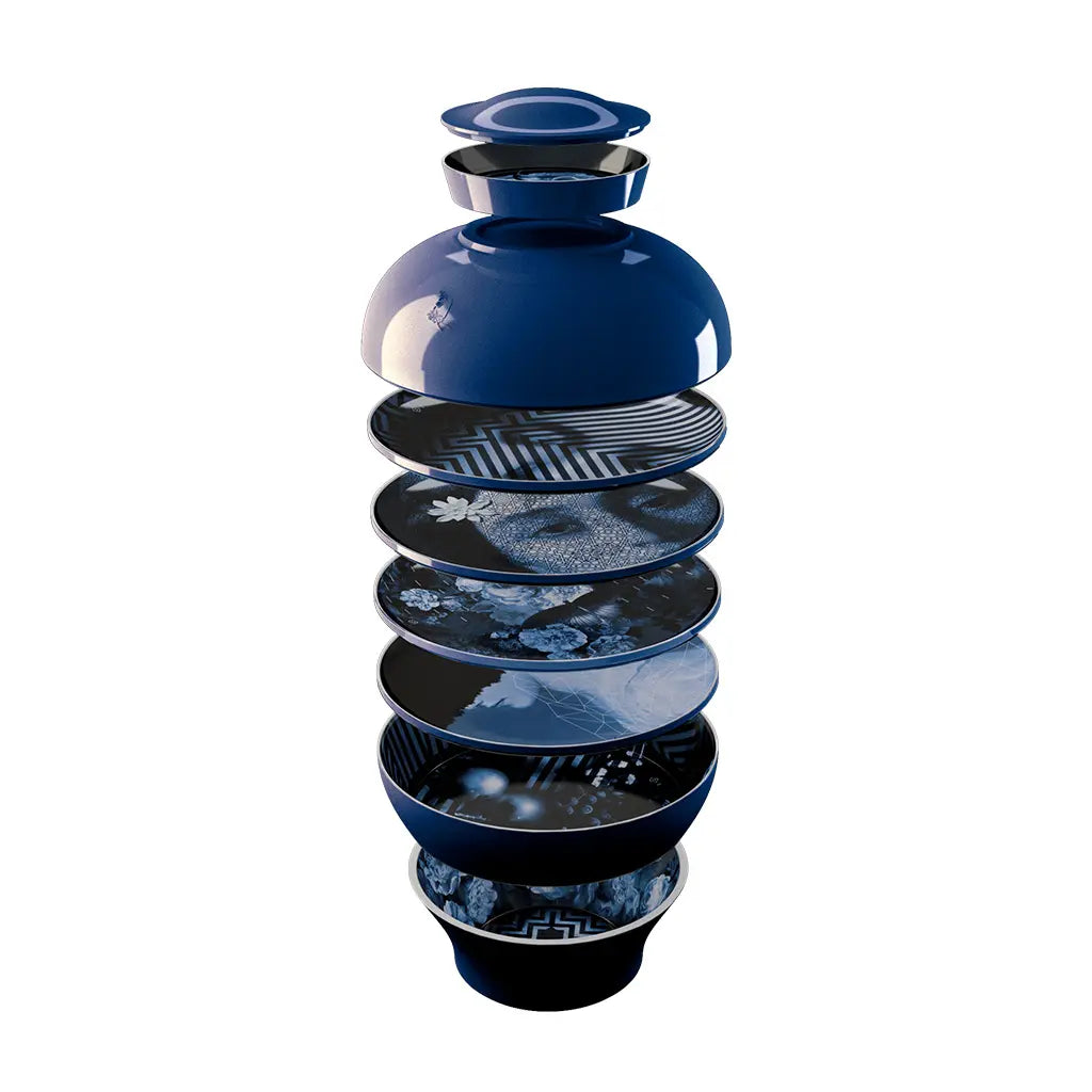 Yuan Bleu nuit | Osorio - Stackable Set of Dishes